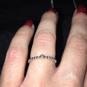 PANDORA 14k & .925 Diamond ring